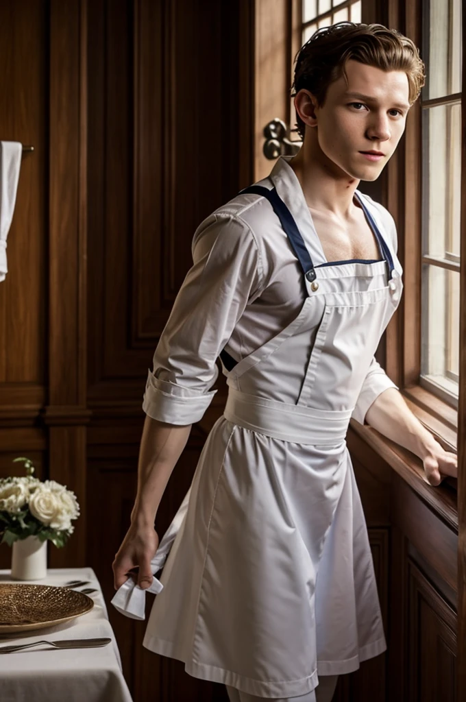 Tom Holland wearing a maid outfit
