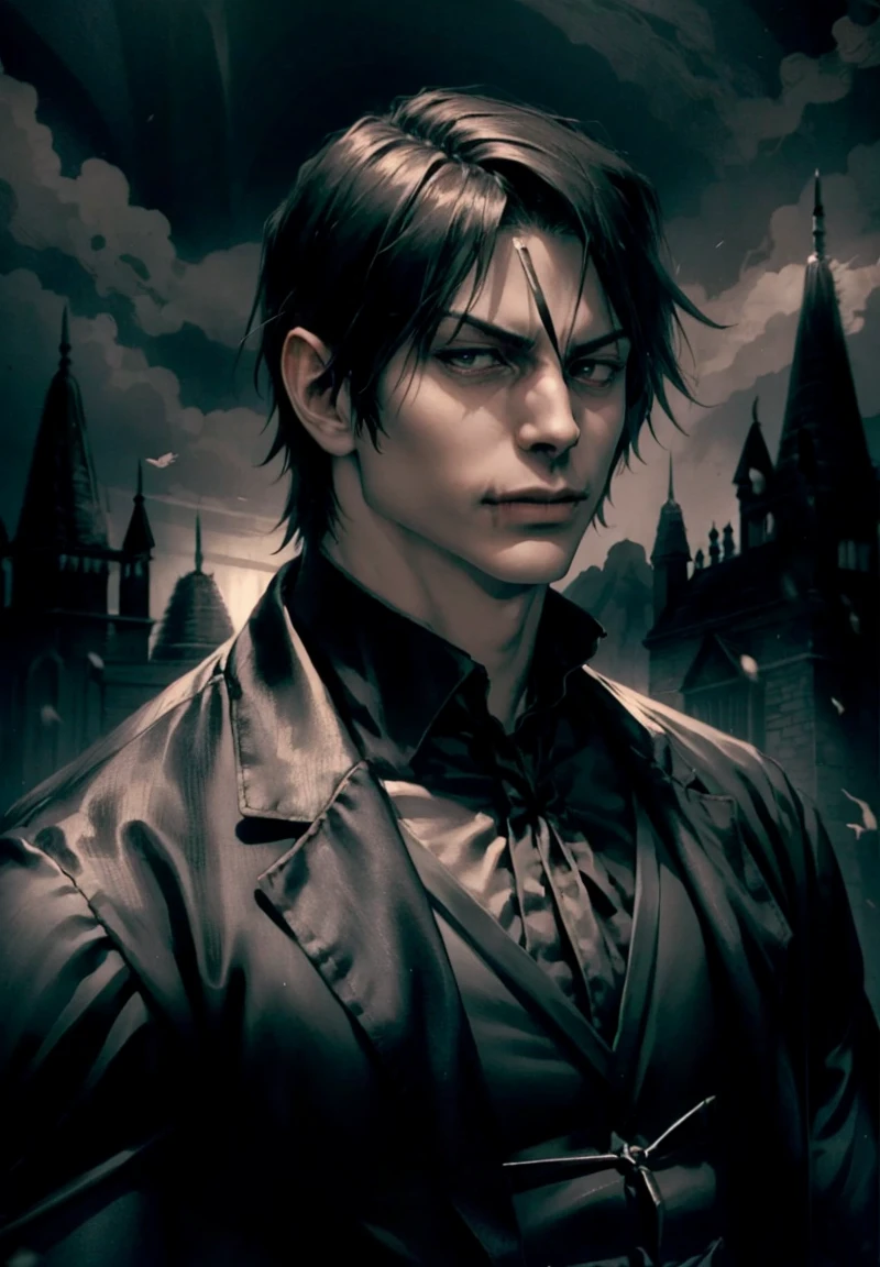 vampyre_gentleman, standing alone, portraite,, (majestic, incredible, exotic:1.3),sasuke uchiha