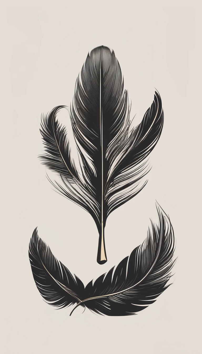 A minimal, modern, simple, cinematic logo design for the brand “Penamemoria". Create a modern, minimalistic, high-quality, logo of a boy-feather