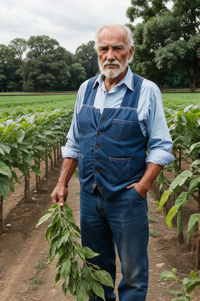 Old poor man in agriculture man