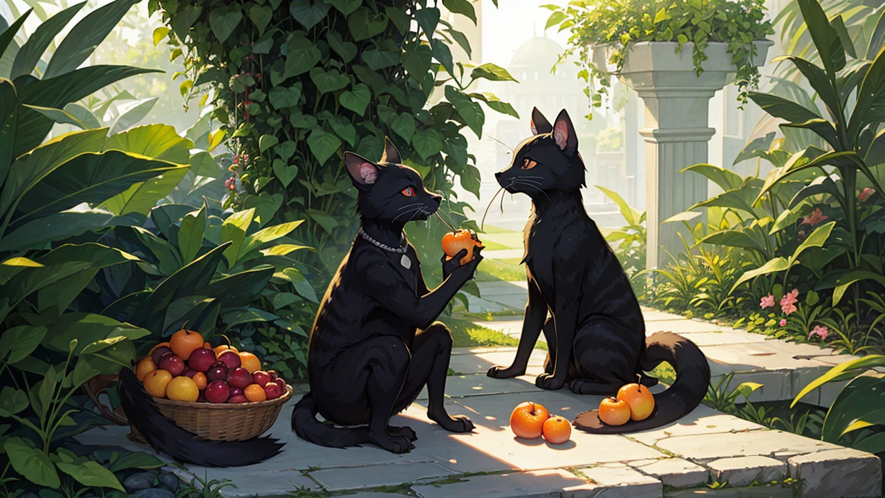 The civet cat happily eats fruit in the Crystal Palace