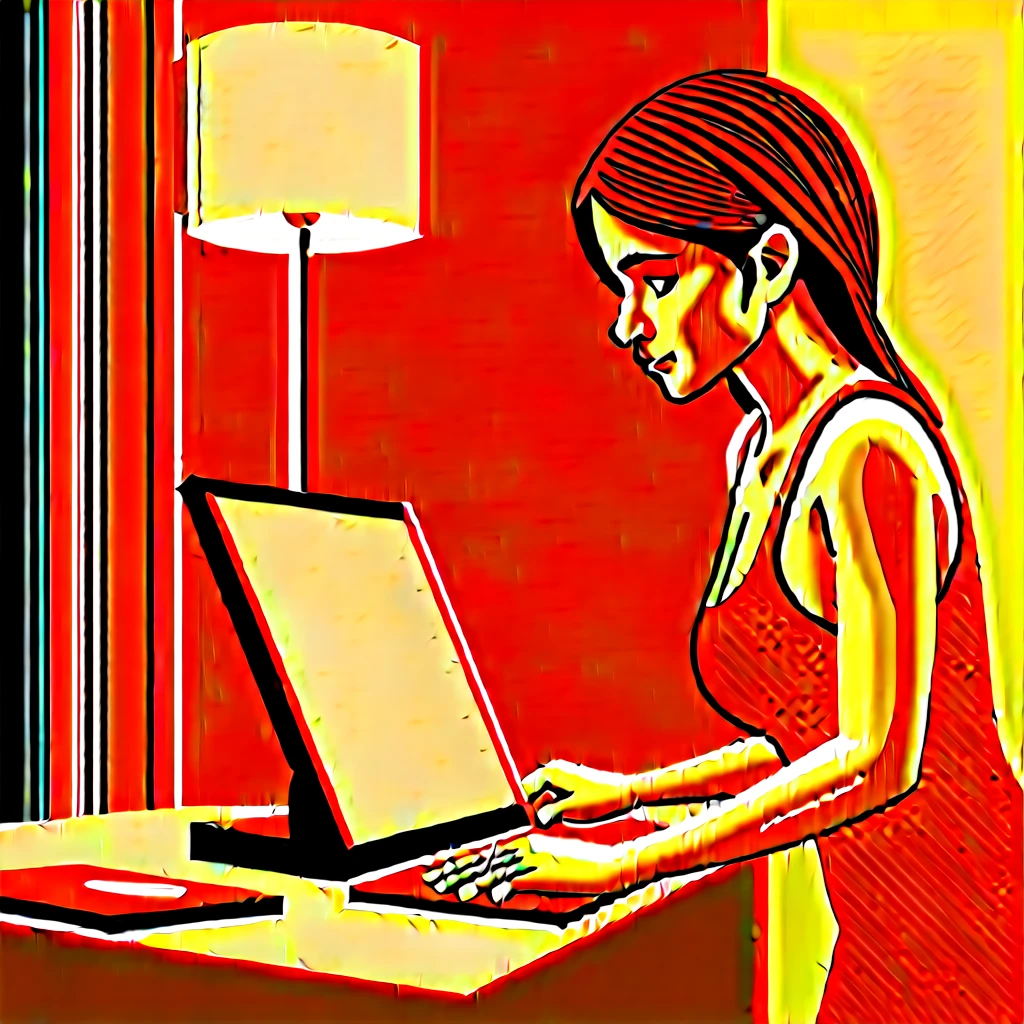 Tall hispanic woman with expressive hazel eyes and long wavy dark brown hair; warm olive skin;  hourglass build; ("heart-shaped-face" with full lips); ample bosom; wearing casual clothes; best quality; trending on artstation; dark room with complex volumetric lighting; strong shadows; artistic lighting; dynamic; energetic vibe; realistic skin; specular highlights; micro-textures; highly detailed hair; sitting behind computer screens as a hacker.