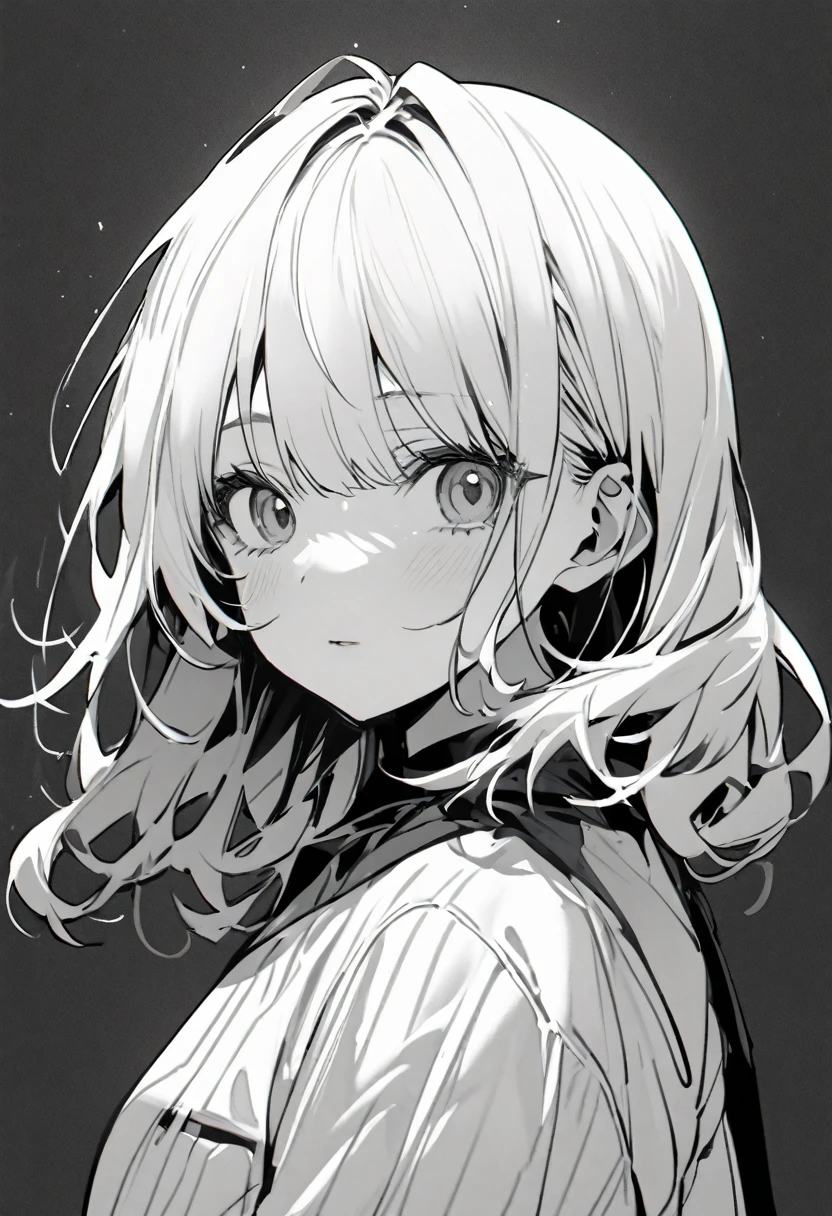 MONOCHROME GIRL , black and white color