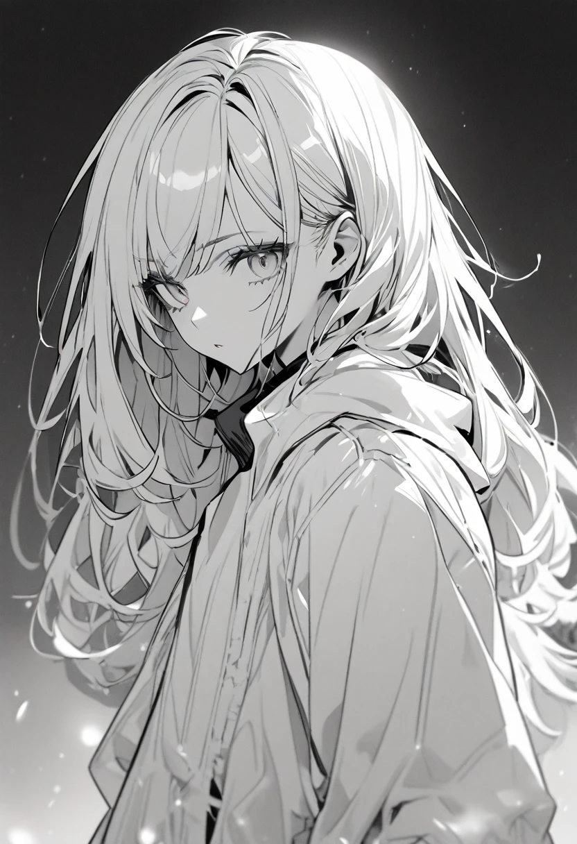 MONOCHROME GIRL , black and white color