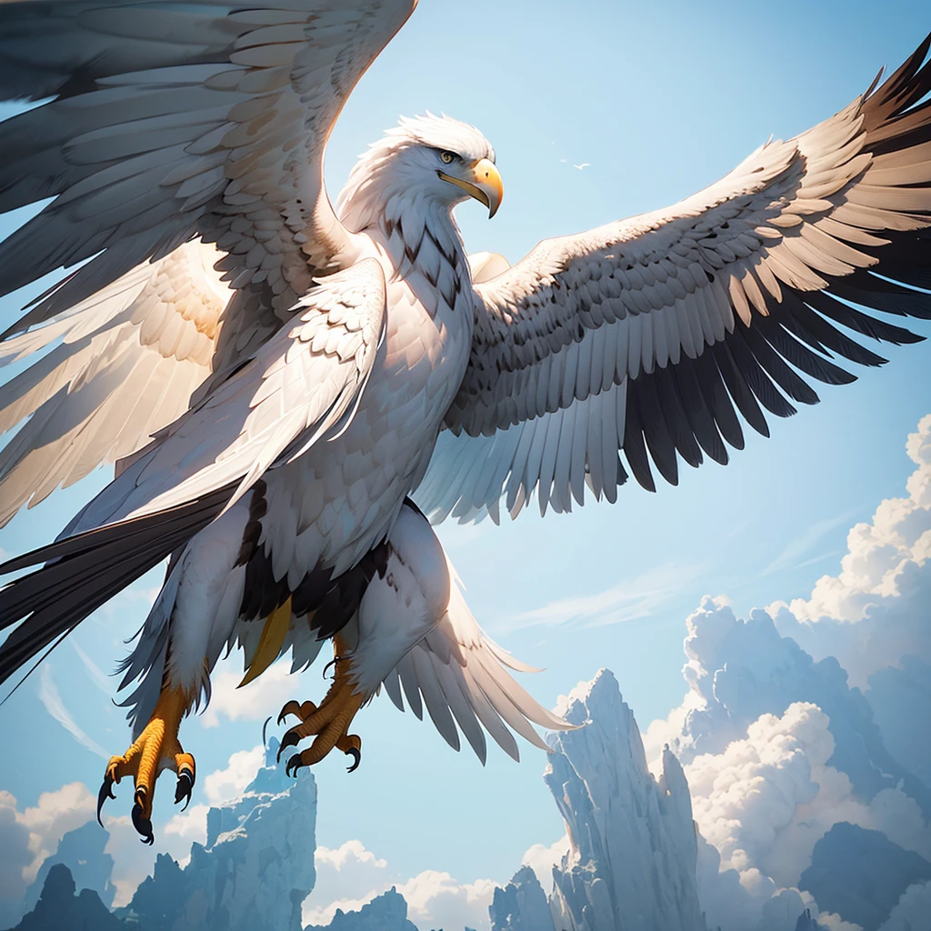 REALISTIC,Various angles of eagle spreading its wings,After unlimited exposure,Overlapping wings form multiple translucent afterimages,Positive view,Soar through the air