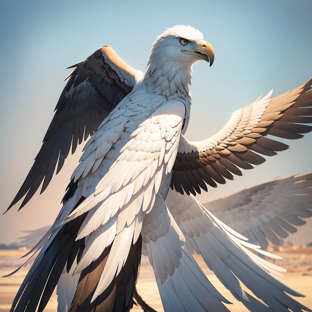 REALISTIC,Various angles of eagle spreading its wings,After unlimited exposure,Overlapping wings form multiple translucent afterimages,Positive view,Soar through the air