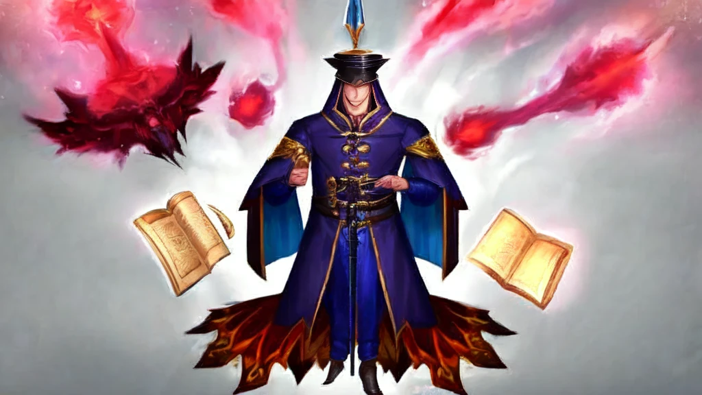 a character named Lector, who is a wise old man with a magical floating book and a staff adorned with glowing runes. He wears a pointed hat and a robe covered in patches of letters and numbers. Lector specializes in manipulating the battlefield with spells of learning and intellectual growth, aiding allies and weakening enemies with his knowledge.
