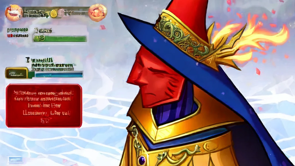 a character named Lector, who is a wise old man with a magical floating book and a staff adorned with glowing runes. He wears a pointed hat and a robe covered in patches of letters and numbers. Lector specializes in manipulating the battlefield with spells of learning and intellectual growth, aiding allies and weakening enemies with his knowledge.