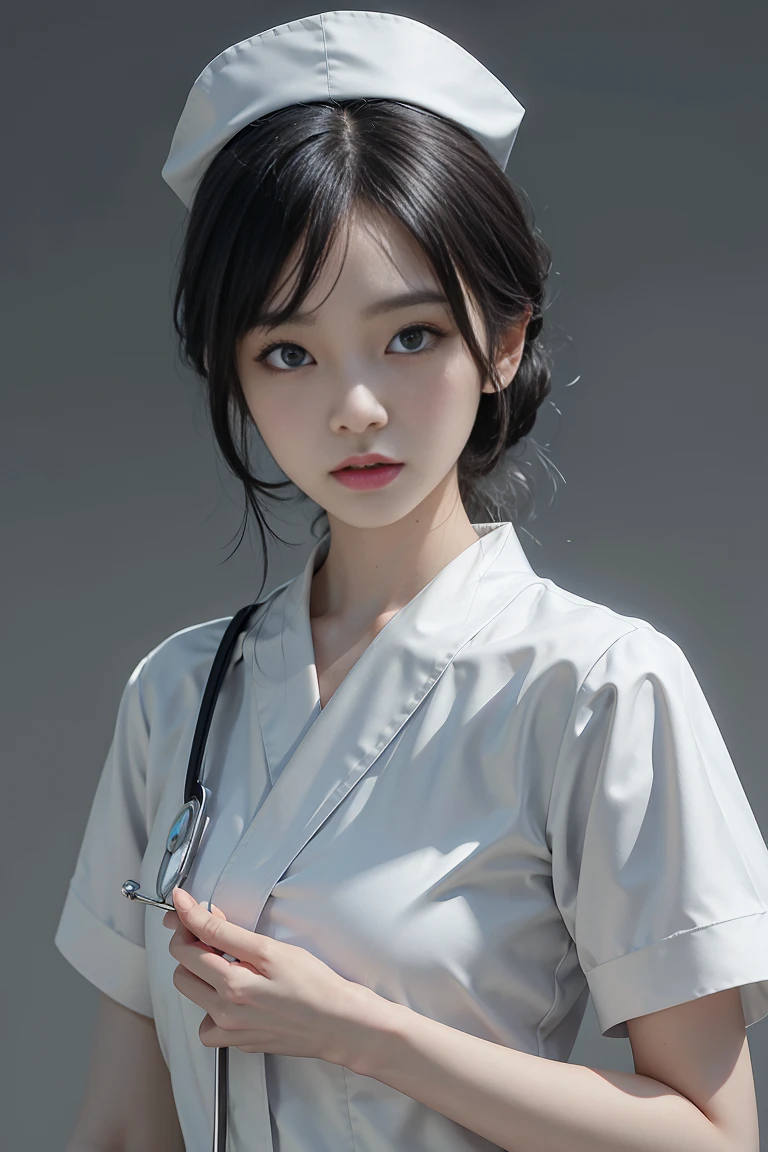 oriental young woman, black ducktail, upper body, face, facing camera, white short-sleeved Japanese nurse long suit, white long pants, white nurse shoes, white button, background is flat white wall, 8K, high detail, wide angle view, cinematic --no nurse cap --no hat
photorealistic, ultra-detailed, 8K resolution, cinematic Dramatic composition, atmospheric --ar 16:9 --stylized 1000 --chaos 30 --V 5
