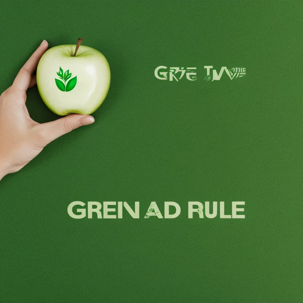 a design with the inscription “Green Apple” on a green wave with green appearance