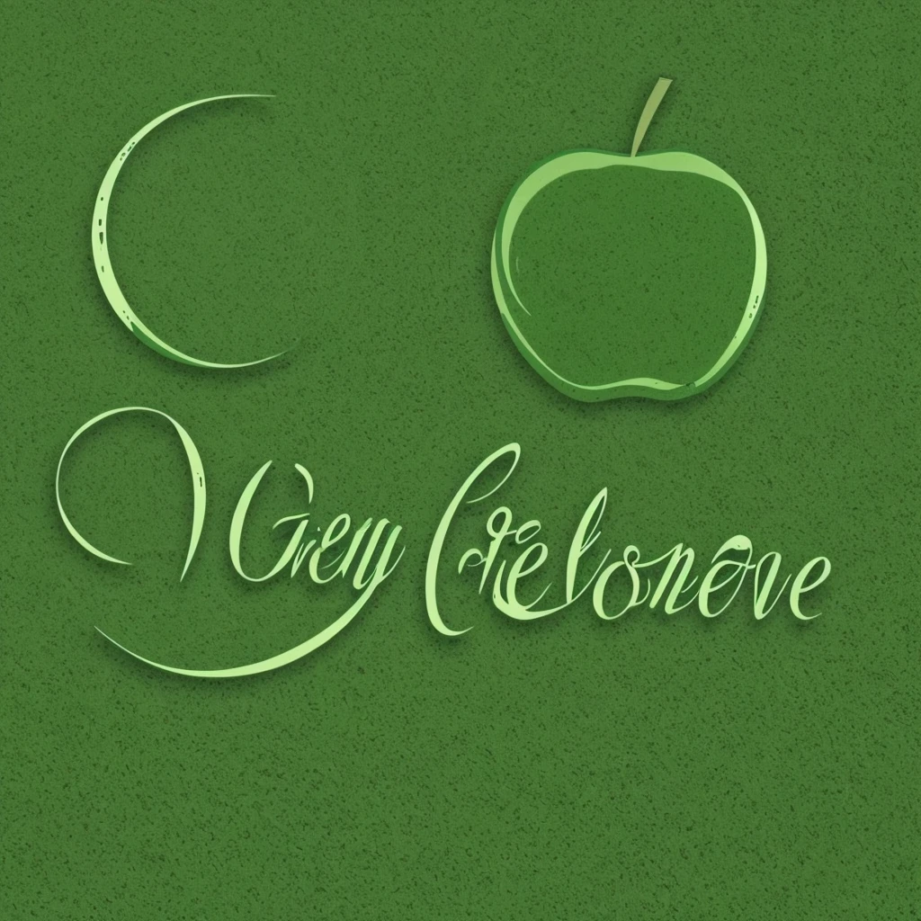 a design with the inscription “Green Apple” on a green wave with green appearance