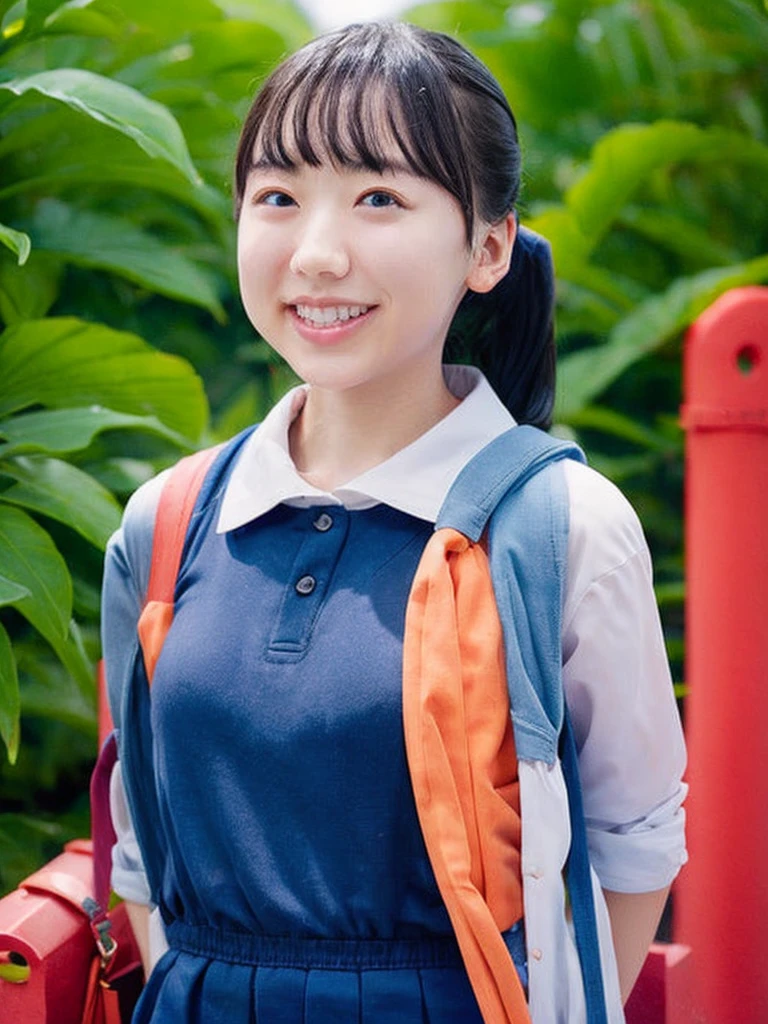 summer、On the way to school、(upper body shot)