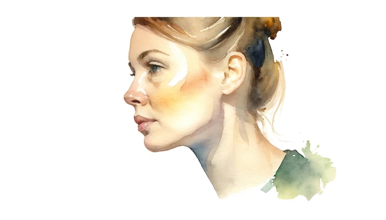 Watercolor, blurred portrait, profile, broken portrait 