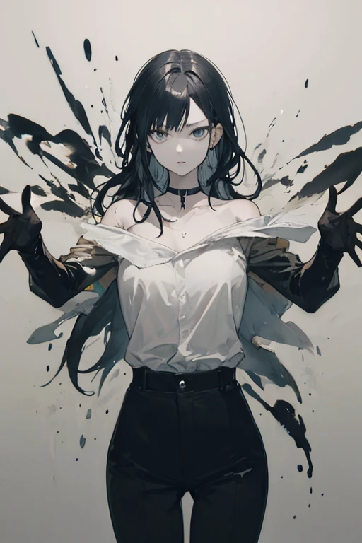 Woman in ink painting, Black and white ink, Four Arms, Long black hair,Yoji Shinkawa's art style, Inspired by Yoji Shinkawa, Yoji Shinkawa : : Portraiture, In the style of Yoji Shinkawa, style of Yoji Shinkawa, by Yoji Shinkawa, Or new