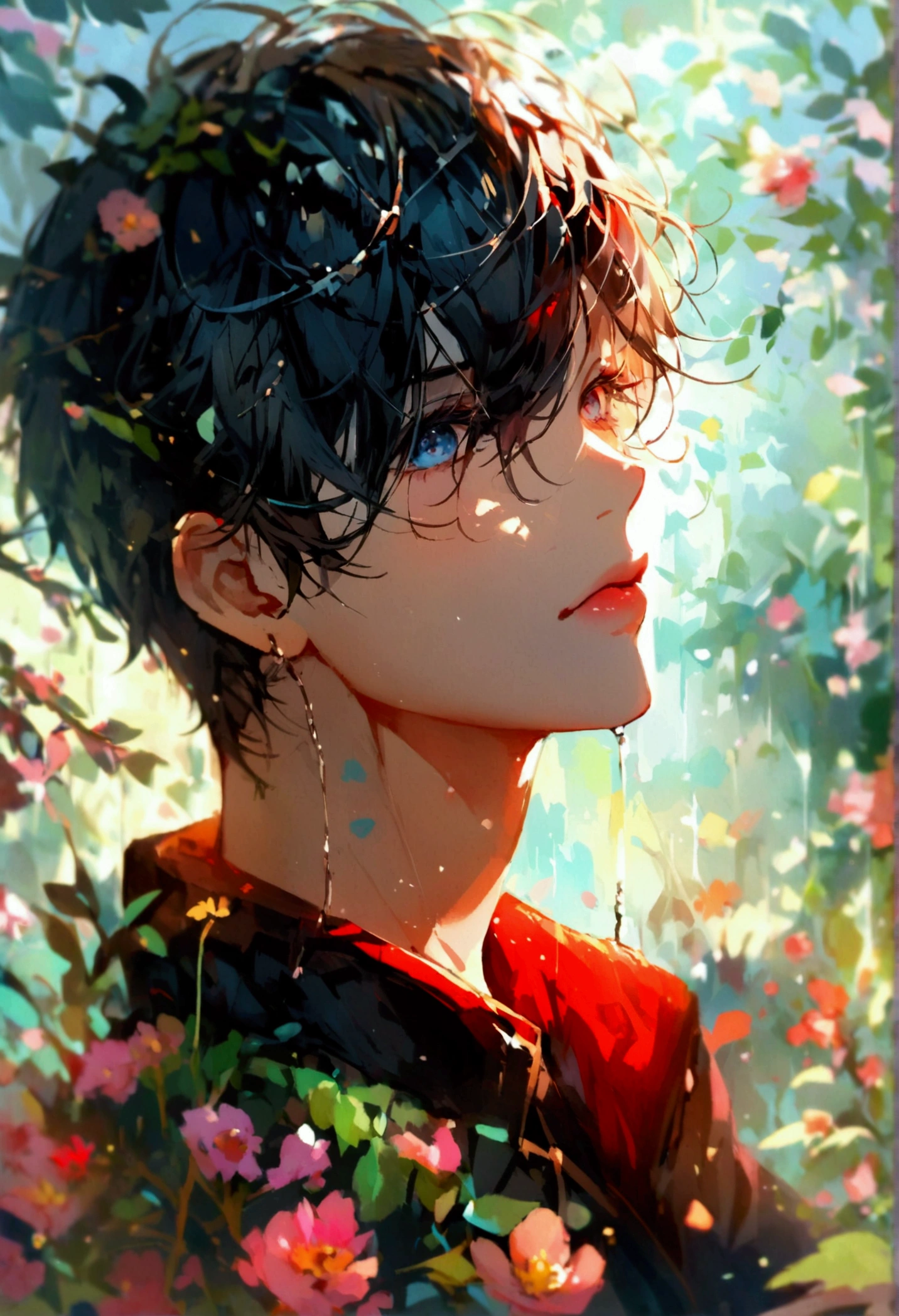 "mysterious art:

Create an illustration of Kirito exploring an unknown virtual world.., Full of mystery and discovery.".