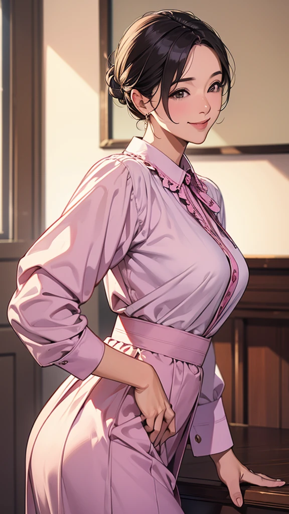 Mature Woman,smile,blouse,Facing forward,Blurred background,(masterpiece、Highest quality)、Best details