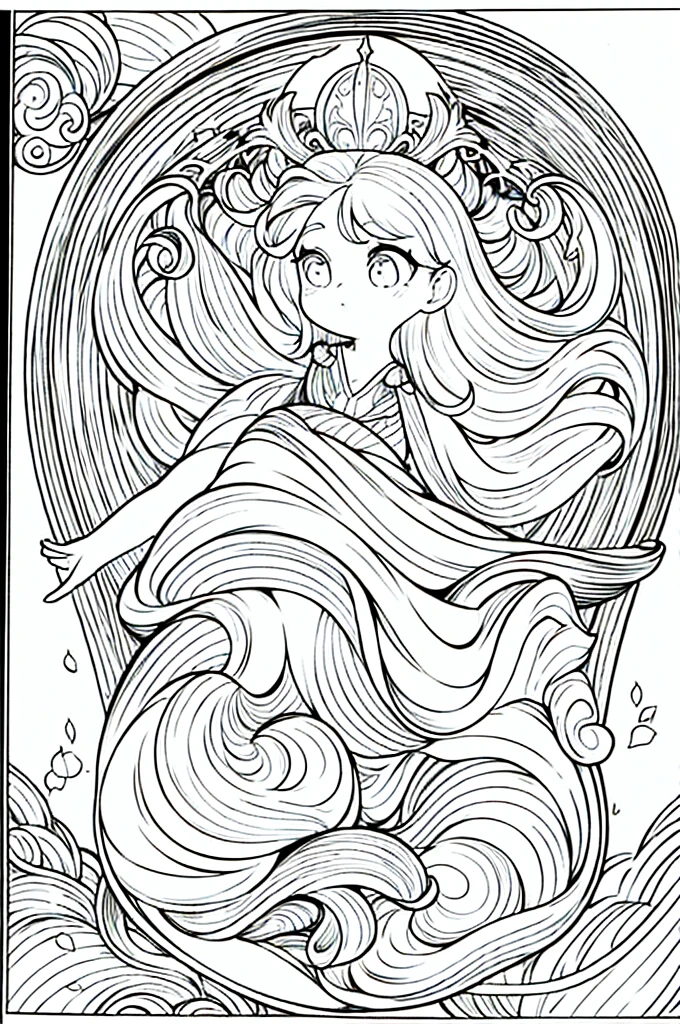 As a coloring book, the color should be black and white, the border should be simple, with the same line thickness, clear and bold.