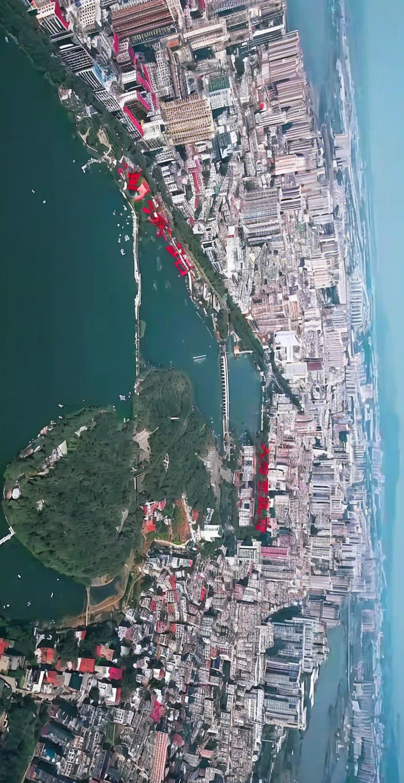 arafed 城市Aerial View with a river and a bridge, Aerial footage, drone view of a city, Eight thousand. filling of the view, The above points, Helicopter shot of the city, Flying over the city, Aerial View, Shooting from 5 feet, drone view, drone shot, 城市Aerial View, The whole city is clearly visible