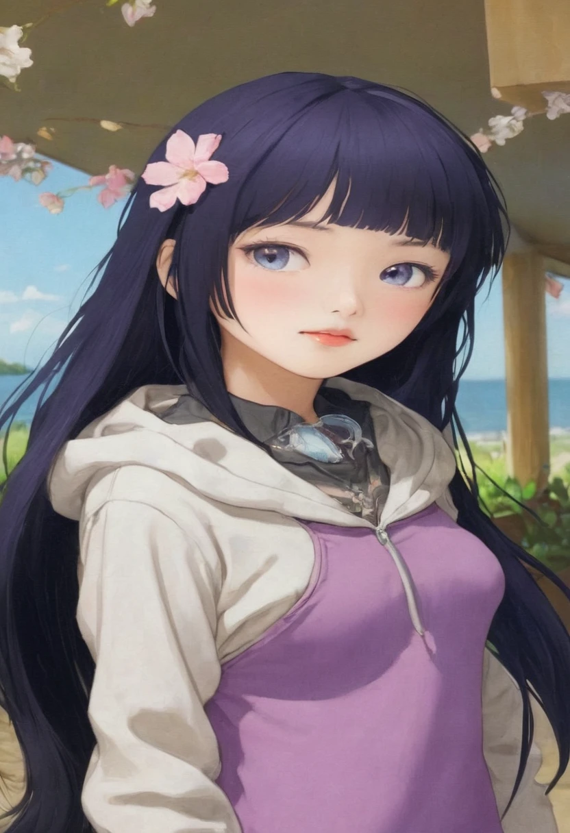 1girl, realistic, black hair, hyuuga hinata, ultra realistic, detail, ultra detail.