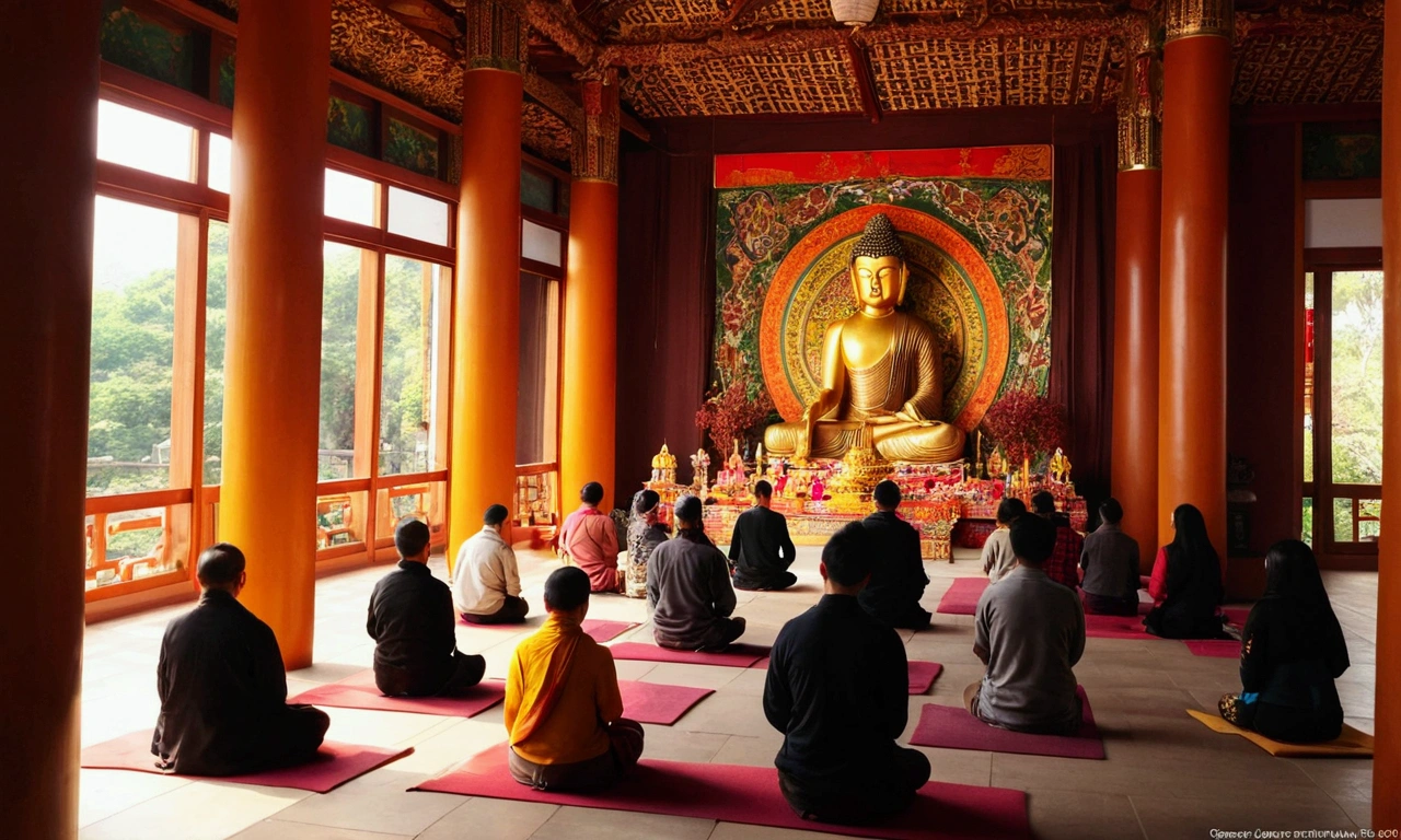 ,masterpiece, Highest quality,8k, Ultra-high resolution,In the quiet pagoda,Weak morning light reflection。A huge Buddha statue stands tall in the center of the hall,Breathing life into it,Every detail has been carefully carved by an artist。The Buddha is seated majestically on the lotus throne,There is a sacred atmosphere there.。Light of the sun, Coming in through the upper window, Casts mottled light and shadow,The whole venue is illuminated with peace.。
The Buddha statue is majestic,Unique details give a realistic and dynamic impression。Buddha's eyes shone brightly,You seem capable., Seeing through the world's difficultieeticulous hand engraving highlights the texture of the fingertips and the gentle posture.,Creates a sense of detached meditation。The golden robe caught the light and shone softly.,it was, Like a heavenly glow。
Devotees gathered around the temple,They were in awe, Worshiping a Buddha statue,Kneel on the floor and ponder the scriptures。Her figure is enveloped in a warm glow,The outline is clearly visible。The walls of the hall are covered with colorful prayer flags.,Swaying in the wind,Gives the whole room a mysterious and grand atmosphere。