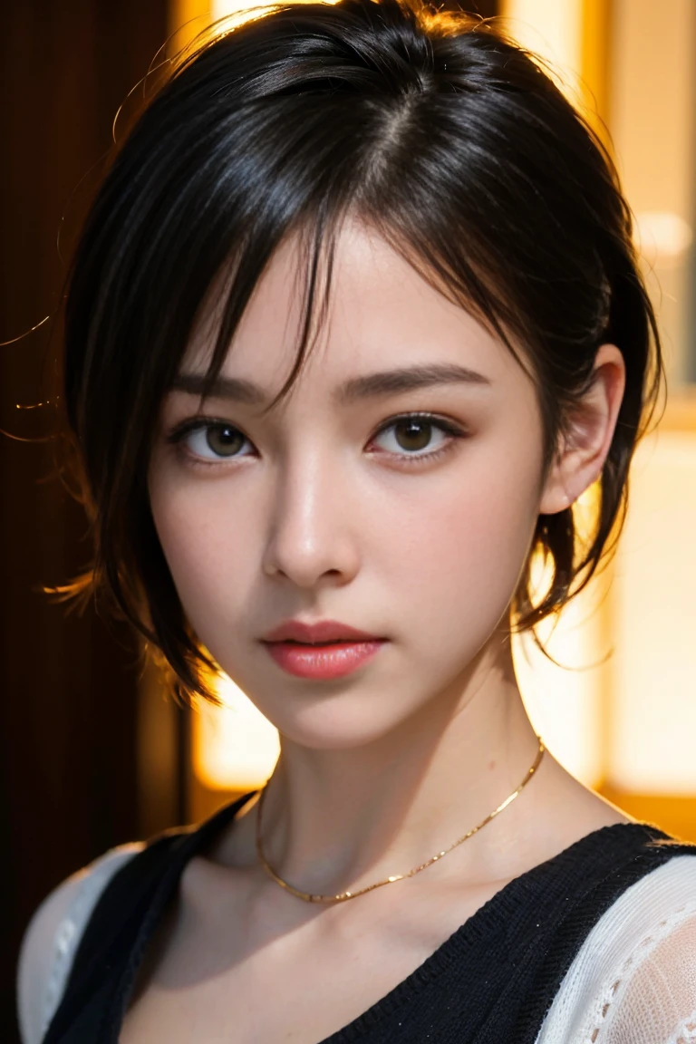 1 Girl,A beautifully detailed face:1.3、 ((very small flat chest:1.7))、(A sheer camisole with a loose fit around the chest:1.7), ((Wearing makeup:1.6))、Pink Eyeshadow:1.6、((Looking at the camera:1.3))、Very beautiful Japanese idol portraits,
(RAW Photos, Highest quality), (Realistic, Realistic:1.4), (masterpiece),
Very delicate and beautiful, Very detailed, 2k wallpaper, wonderful, finely, Very detailed CG Unity 8K 壁紙, Very detailed, High resolution, Soft Light,
Beautiful detailed girl, Very detailed目と顔, Beautiful and sophisticated nose, Big beautiful eyes, Cinema Lighting,
(Simple and solid background:1.3),
(Blonde medium hair:1.5), (Parted bangs),
Complete Anatomy, Slender body,Very small breasts, Sensual look