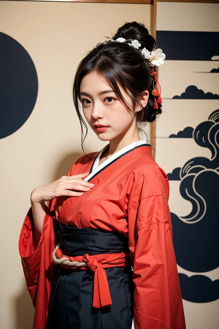 Japanese traditional clothing, Katsushika Hokusai Style,