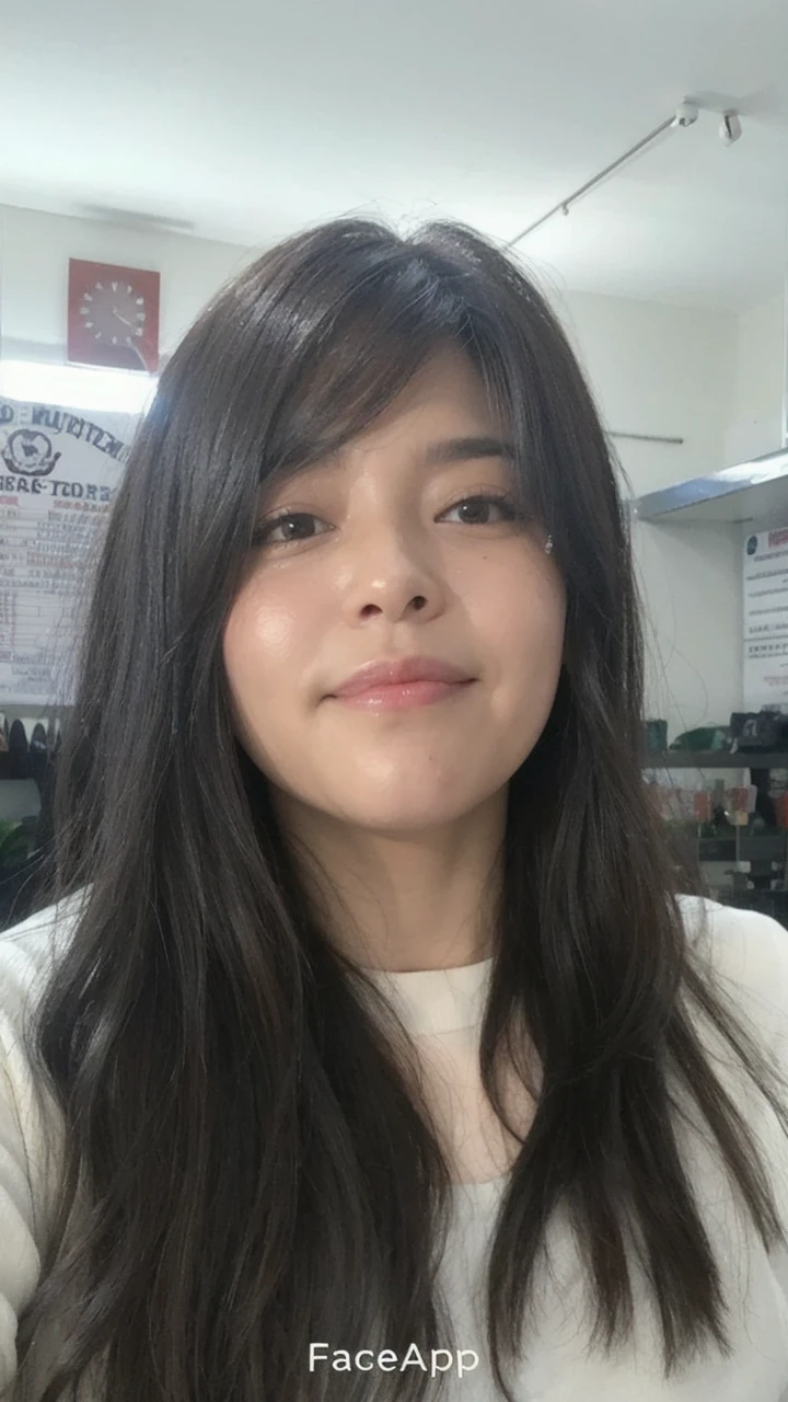 White Mask Selfie style Face close-up