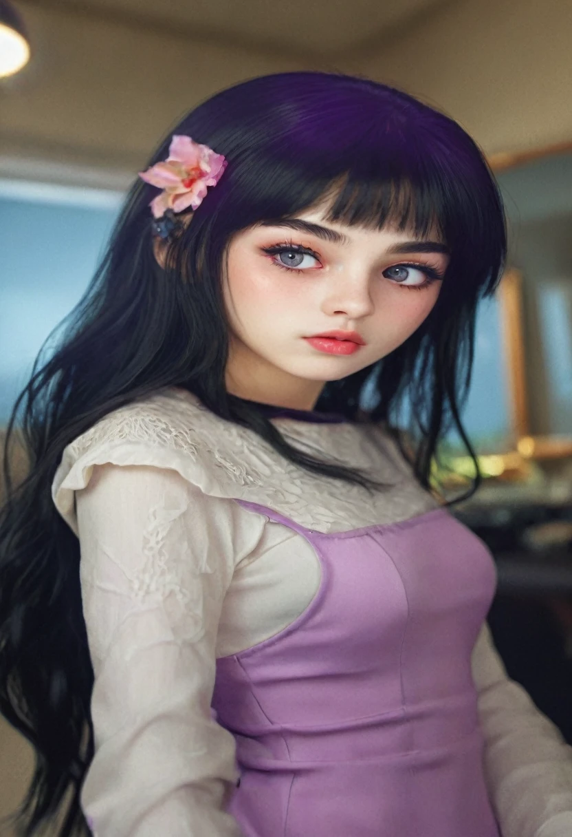 1girl, realistic, black hair, ultra realistic, extremely detailed eyes and face, beautiful detailed lips, long eyelashes, photo-realistic, 8k, HDR, studio lighting, professional, vivid colors, intricate details, flawless skin, cinematic lighting, dramatic lighting, dramatic shadows, chiaroscuro, moody, atmospheric, elegant, serene, tranquil