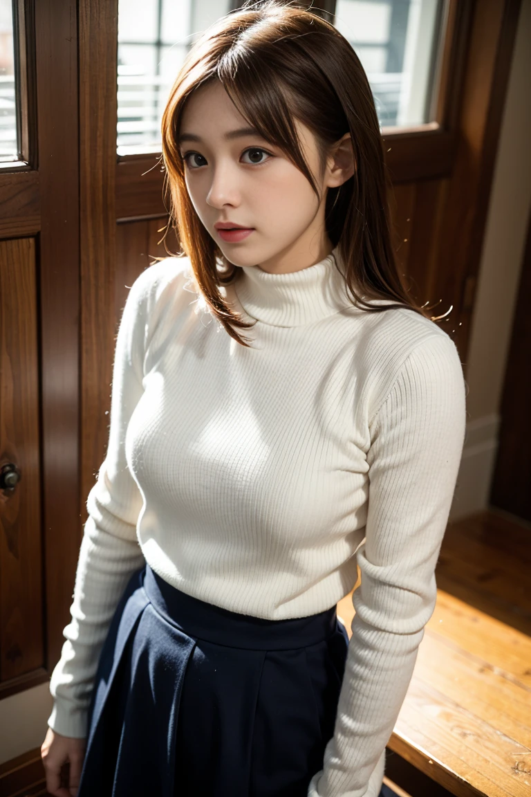 alone, One girl, yamagishi fuuka,  Gekkokan High , Turtleneck sweater,