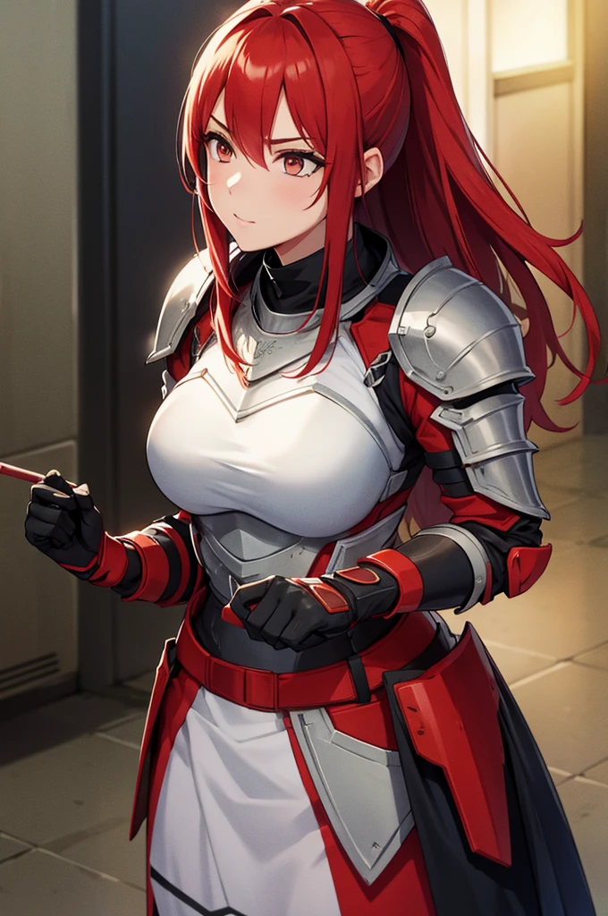 Cool red-haired female knight