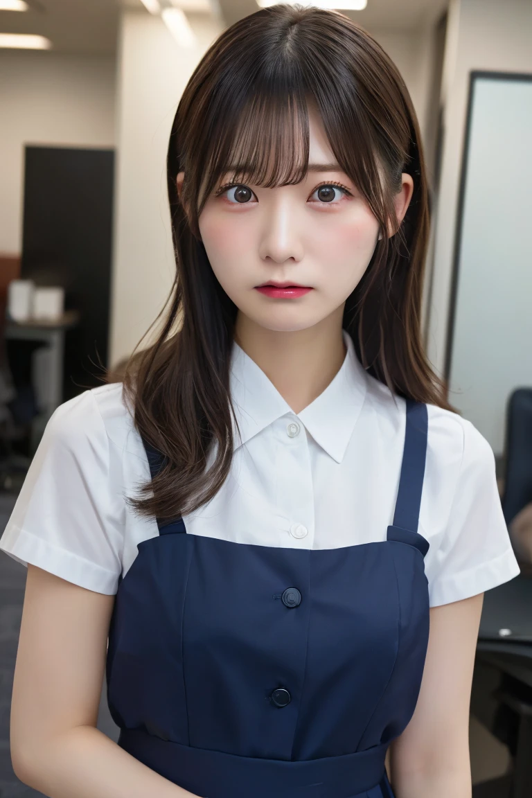 (Ultra-detailed、8K、RAW Photos)、alone、(A woman in her 30s wearing a Japanese company uniform)、office、Angry angry facial expression、
