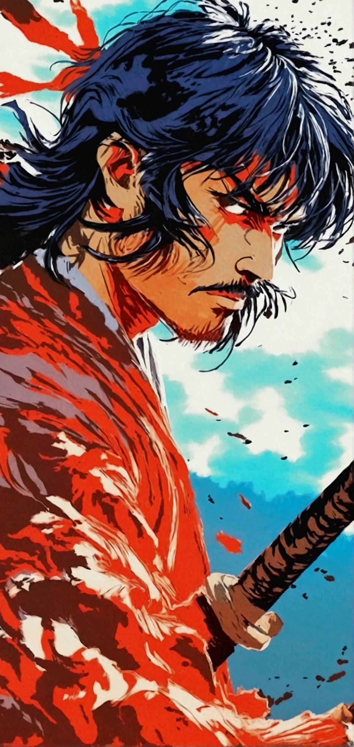 Kenshin Uesugi　Paper cutting style　An illustration