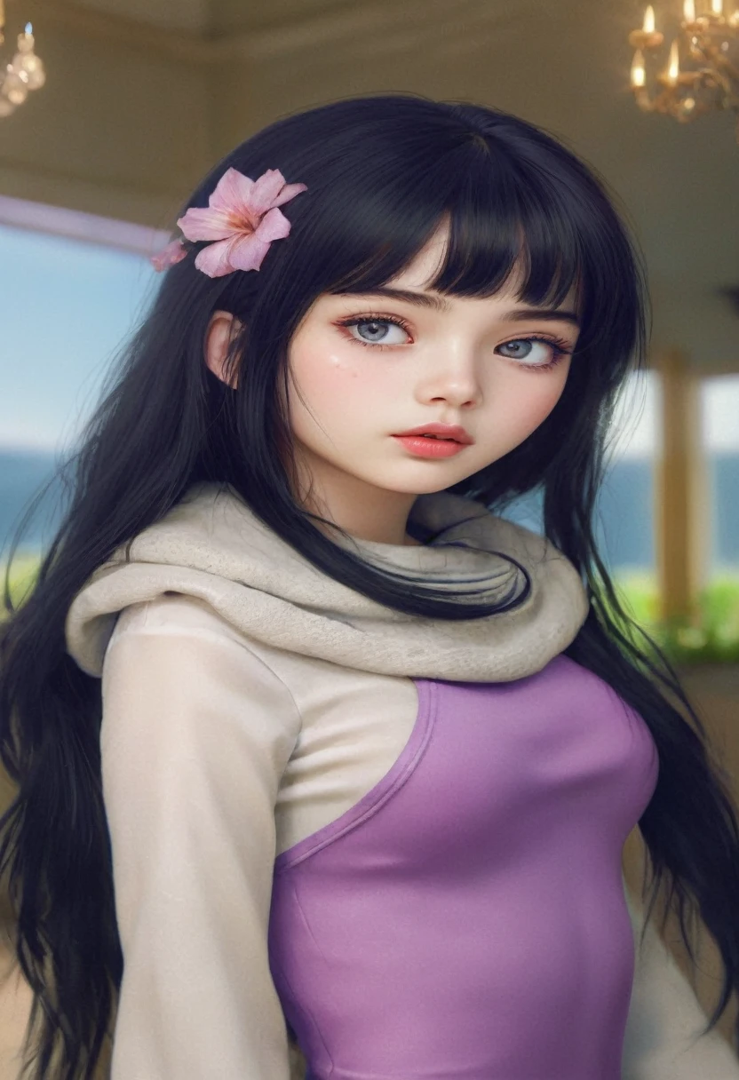 1girl, cute, realistic, black hair, ultra realistic, extremely detailed eyes and face, beautiful detailed lips, long eyelashes, photo-realistic, 8k, HDR, studio lighting, professional, vivid colors, intricate details, flawless skin, cinematic lighting, dramatic lighting, dramatic shadows, chiaroscuro, moody, atmospheric, elegant, serene, tranquil