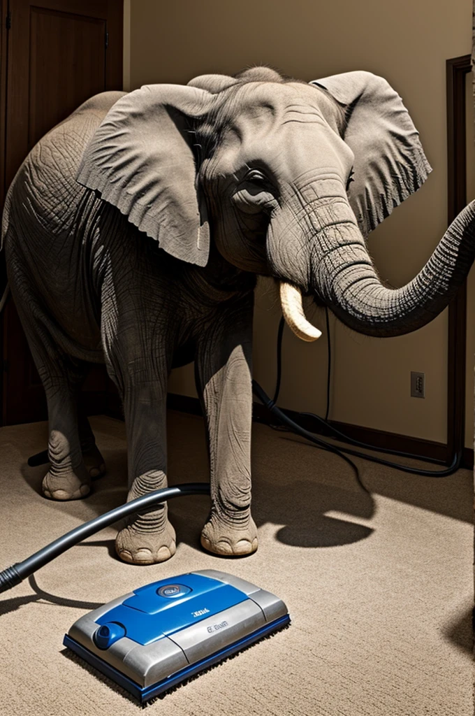 Give me a picture to color that is a vacuum cleaner with an elephant trunk