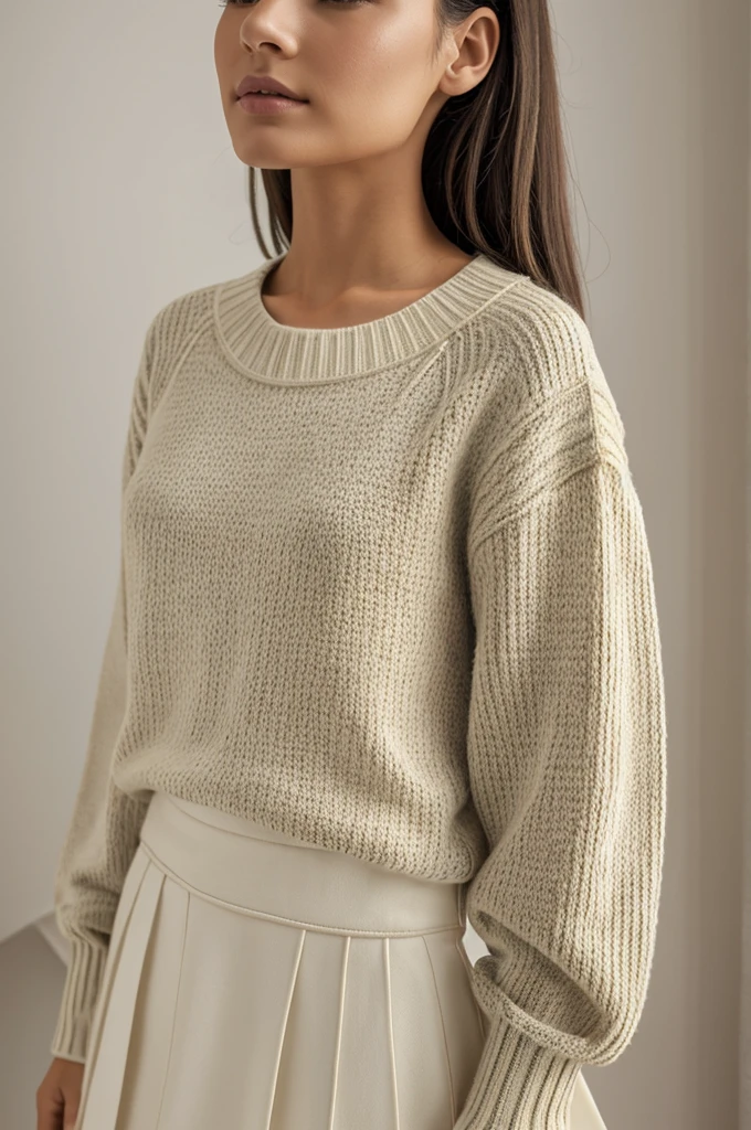 ((best quality)), ((​masterpiece)), (Detailed), 1 girl, Sweater with neckline 