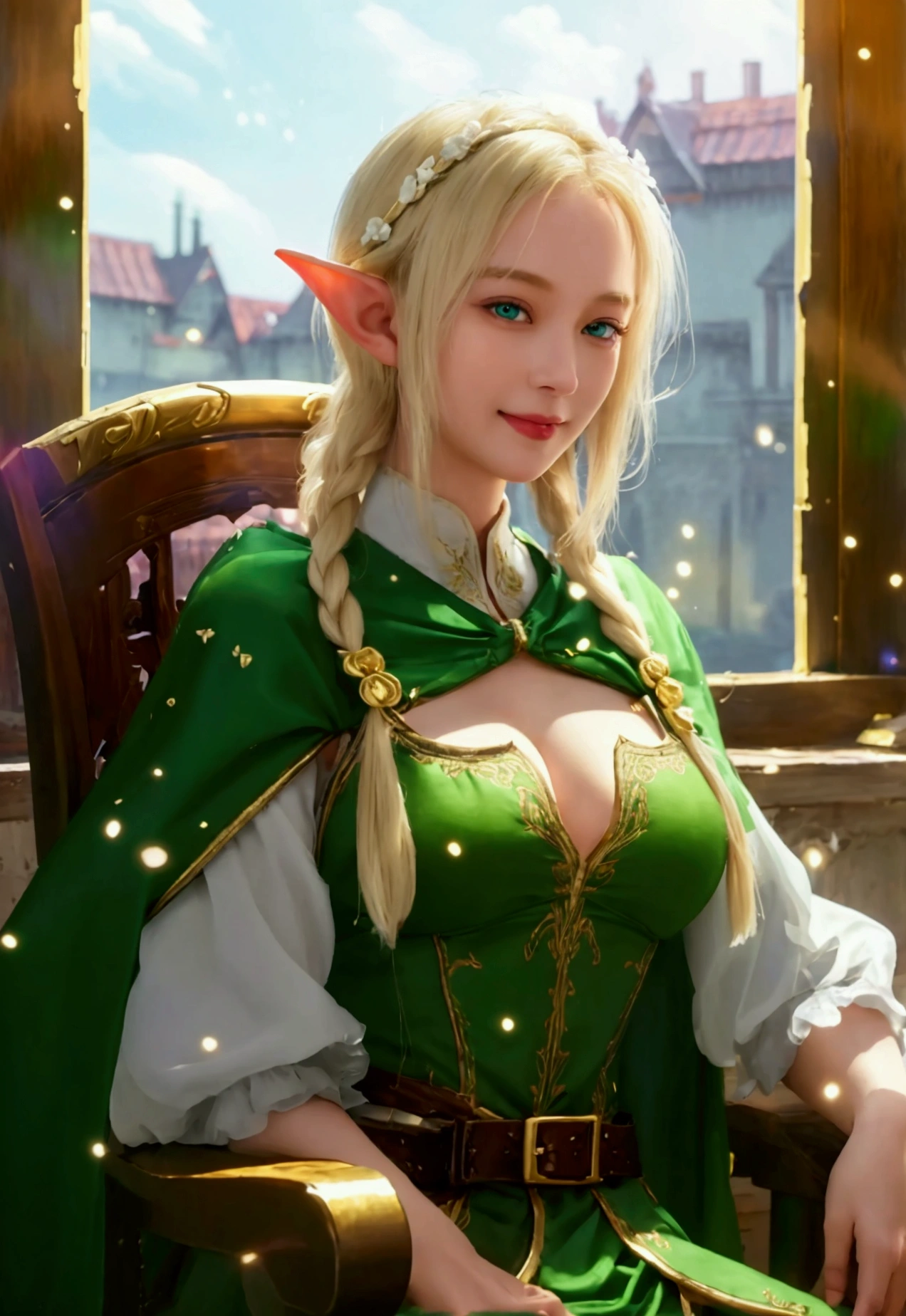 Zelda ((masterpiece)),(illustration),((best quality)), rainbow color, high resolution illustration, Amazing,highres, intricate detail, extremely detailed CG unity 8k wallpaper ((zelda)), small breast, upper_body, Naked, playing piano (delicate cute face), blonde long hair, infatuation, (green eyes), NSFW, moonlight, night