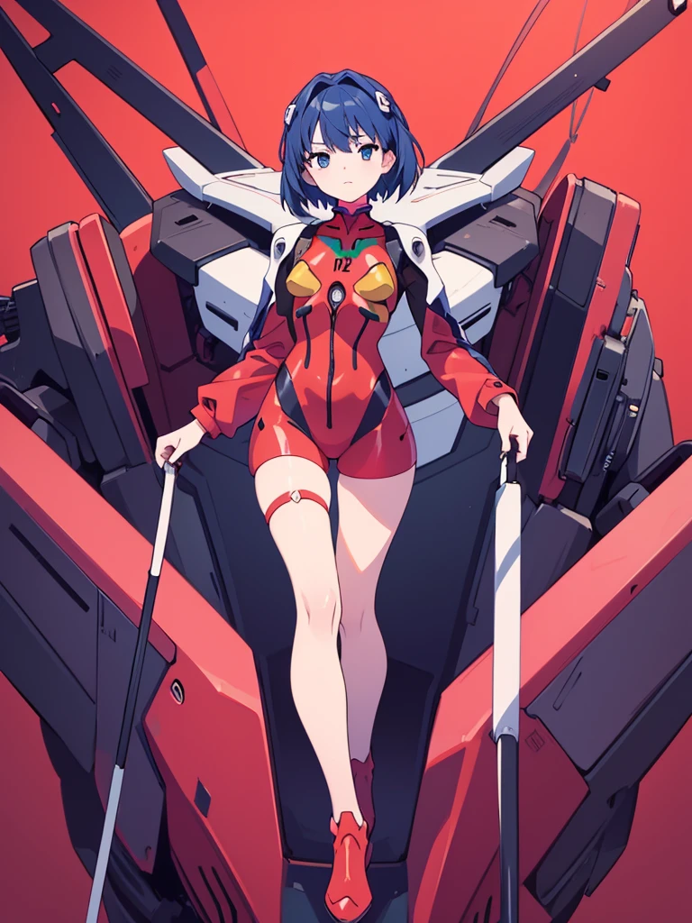 Shiny see-through latex suit,See-through boobs,See-through crotch area,Sheer belly,Sheer lower body,Sheer upper body,Naughty,Highest quality,See-through Asuka suit,A cartoon drawing of a woman with a gun riding a motorcycle, Gainax anime style, Gainax, studio Gainax art, inspired Masamune Shirow, Asuka suit worn under clothes!, studio Gainax, studio Gainax illustration, Masamune Shirowのスタイル, Masamune Shirow, Masamune Shirow, Female body type,naked