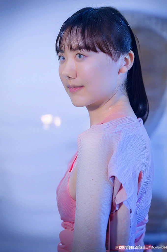 "((Highest quality,16K,High resolution,masterpiece:1.6)),ultra-detailed,(Realistic,photoRealistic,photo-Realistic:1.6),20-year-old,whole body, ((She is glaring at the camera:1.6)),((Put your arms behind your head、Show the side.:1.5)),(( Pink micro bikini:1.6)),beautiful detailed face,detailed, Thick waist and thick hips,Big Breasts,Big,topless,Topless, very beautiful and healthy girl,fit pic, Cottagecore!! Fitness Body, Amouranth, Beautiful face with arms and legs, better known as Amouranth,,((Beautiful background blur))、soft studio lighting,((Delicate artwork on a dark grey background))、((A beautiful figure that stands out against a dark background))、((Anatomically correct fingers of the hand))、((Correct Number))、 soft,whole body画,You can see all the way to the tips of your feet, Are standing