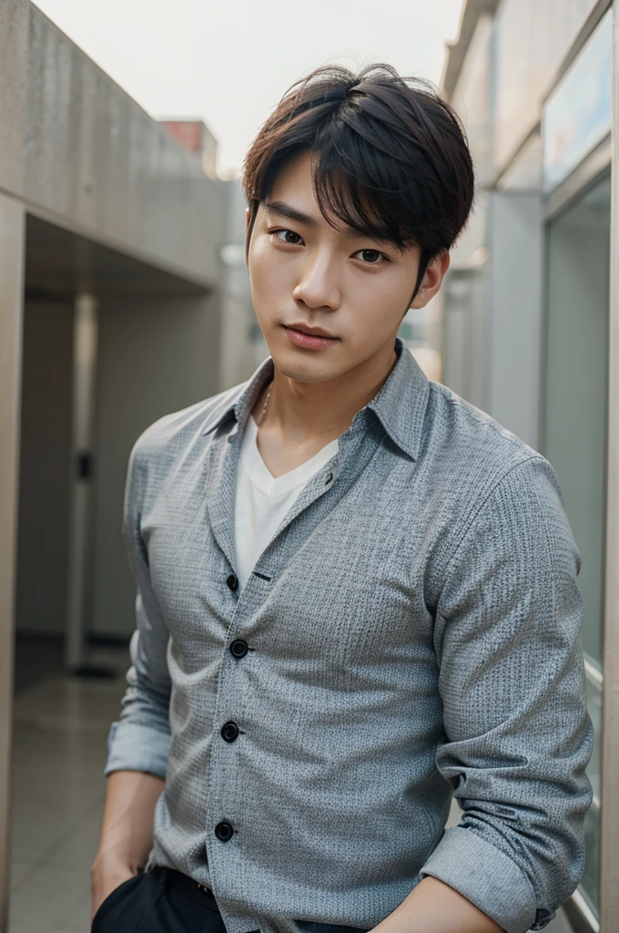 A handsome Korean man makes him even more handsome.