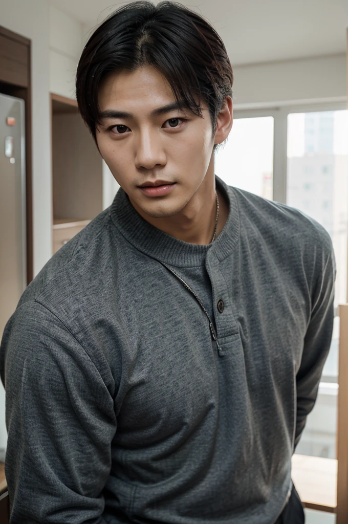 A handsome Korean man makes him even more handsome.