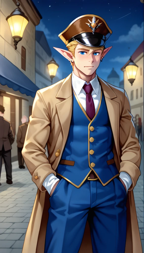 (zPDXL2),  score_9_up, BREAK
1man, (half-elf(:1.2), (tall), pale skin, Thin, skinny), (blonde hair, short hair), (piercing gaze, blue eyes, a thin face), (brown trench coat, suit, vest, pants, shirt, detectives hat), medieval fantasy city street, night scene, BREAK
AissistXLv2, unaestheticXL_bp5, SimplePositiveXLv2, zPDXL2 PonyXLV6_Scores