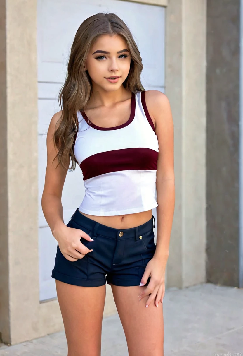 Realistic young  sexy crop school outfit 