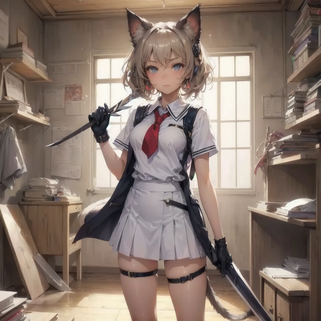 masterpiece, (textured skin), best quality, gorgeous beautiful girl, (a female
cat ears,cat tail),ninja,detailed clothes,large breasts,narrow waist,, (beautiful face), cinematic lighting, (fantasy anime art ),