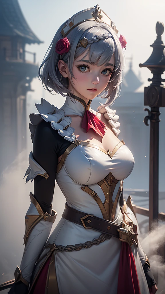 [Noelledef]:1.5,((Masterpiece,of the highest quality,Detailed images,Beautiful images))1.4(noel images、by bob、monstad、The wind blowandoble, Overall bright lighting、backlight、A fantastic atmosphere、thick fog)1.1(Beautiful body lines、beautiful neckline)
