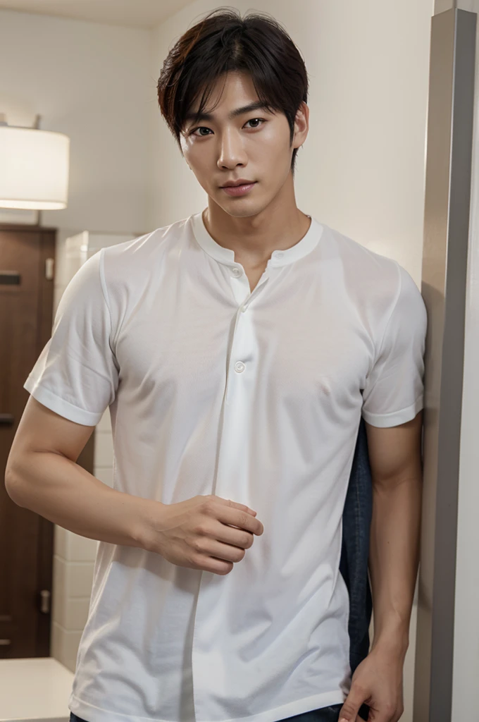 A handsome Korean man makes him even more handsome.