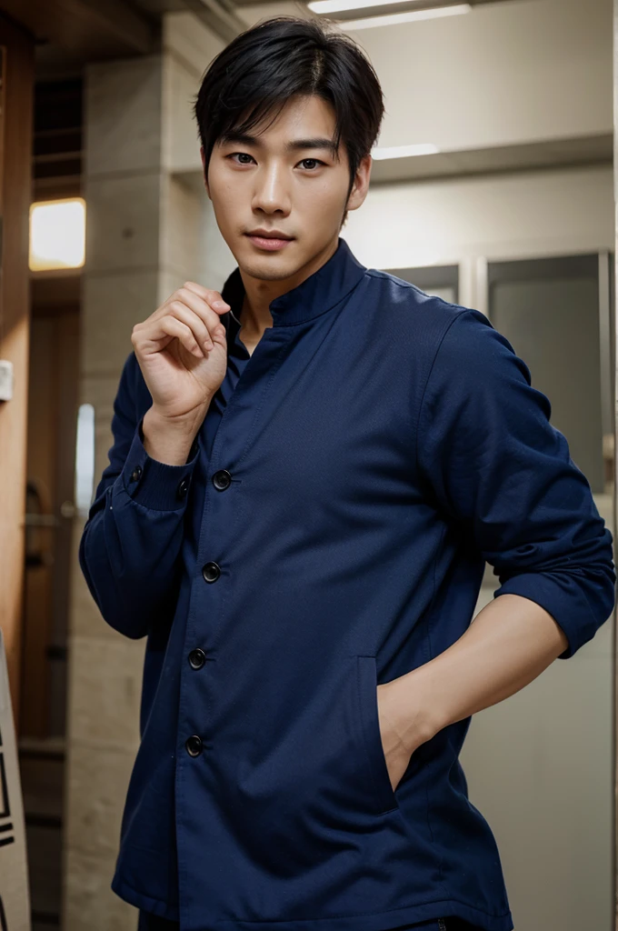 A handsome Korean man makes him even more handsome.