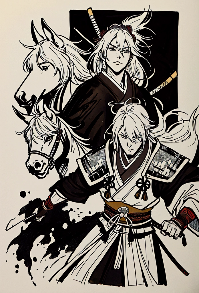 Ink painting Kenshin Uesugi An illustration Sengoku Warlords