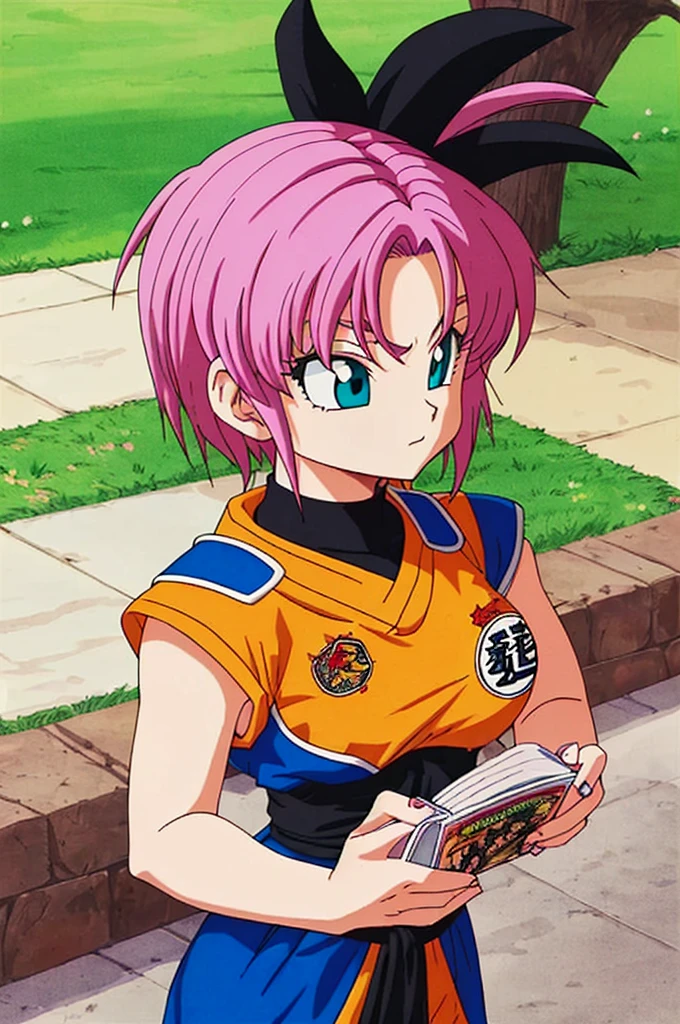 Highest quality、masterpiece、Akira Toriyama、Chrono Trigger、Deformation、An illustration、girl、Pink Hair、short hair、Blue-green eyes