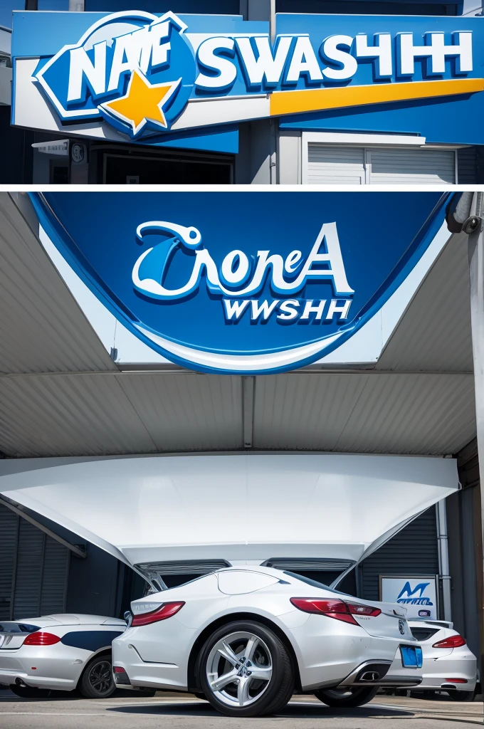 Logo of a car wash, nome sera AA designer