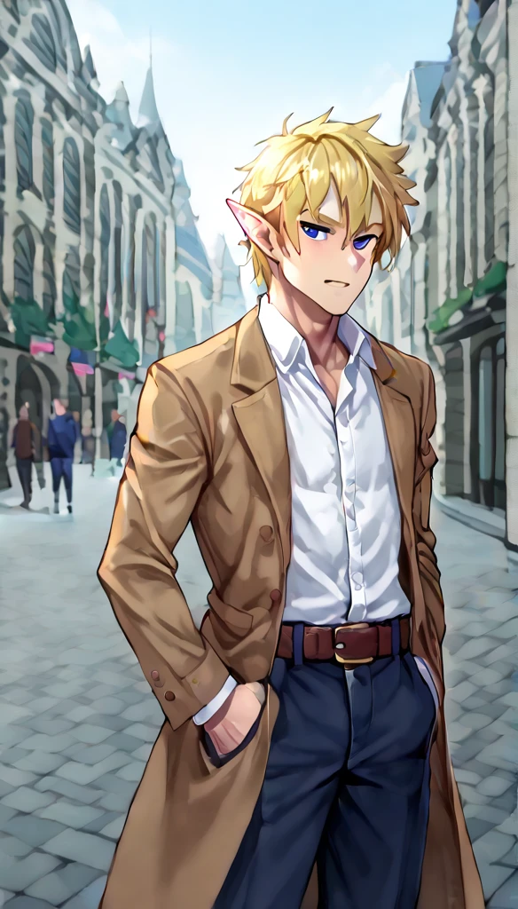 (zPDXL2), score_9_up, BREAK
1man, (half-elf(:1.2), (tall), pale skin, Thin, skinny), (blonde hair, short hair), (piercing gaze, blue eyes, a thin face), (brown trench coat, suit, vest, pants, shirt, wide-brimmed hat), medieval fantasy city street, night scene, BREAK
AissistXLv2, unaestheticXL_bp5, SimplePositiveXLv2, zPDXL2 PonyXLV6_Scores